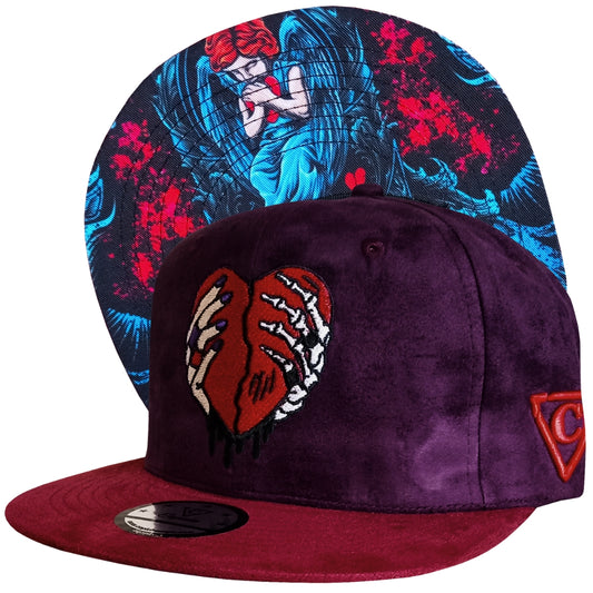 Savior Snapback - Dark Purple/Dark Red Suede