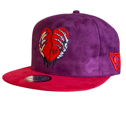 Savior Snapback - Dark Purple/Red Suede