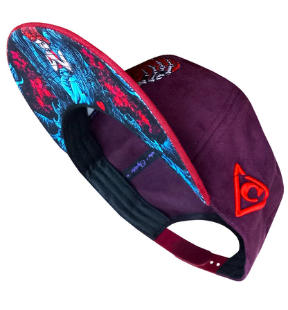 Savior Snapback - Dark Purple/Red Suede