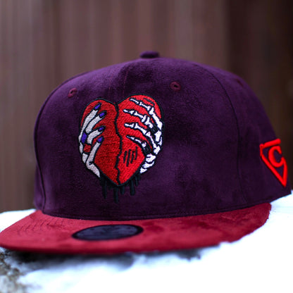 Savior Snapback - Donkerpaars/Donkerrood suède