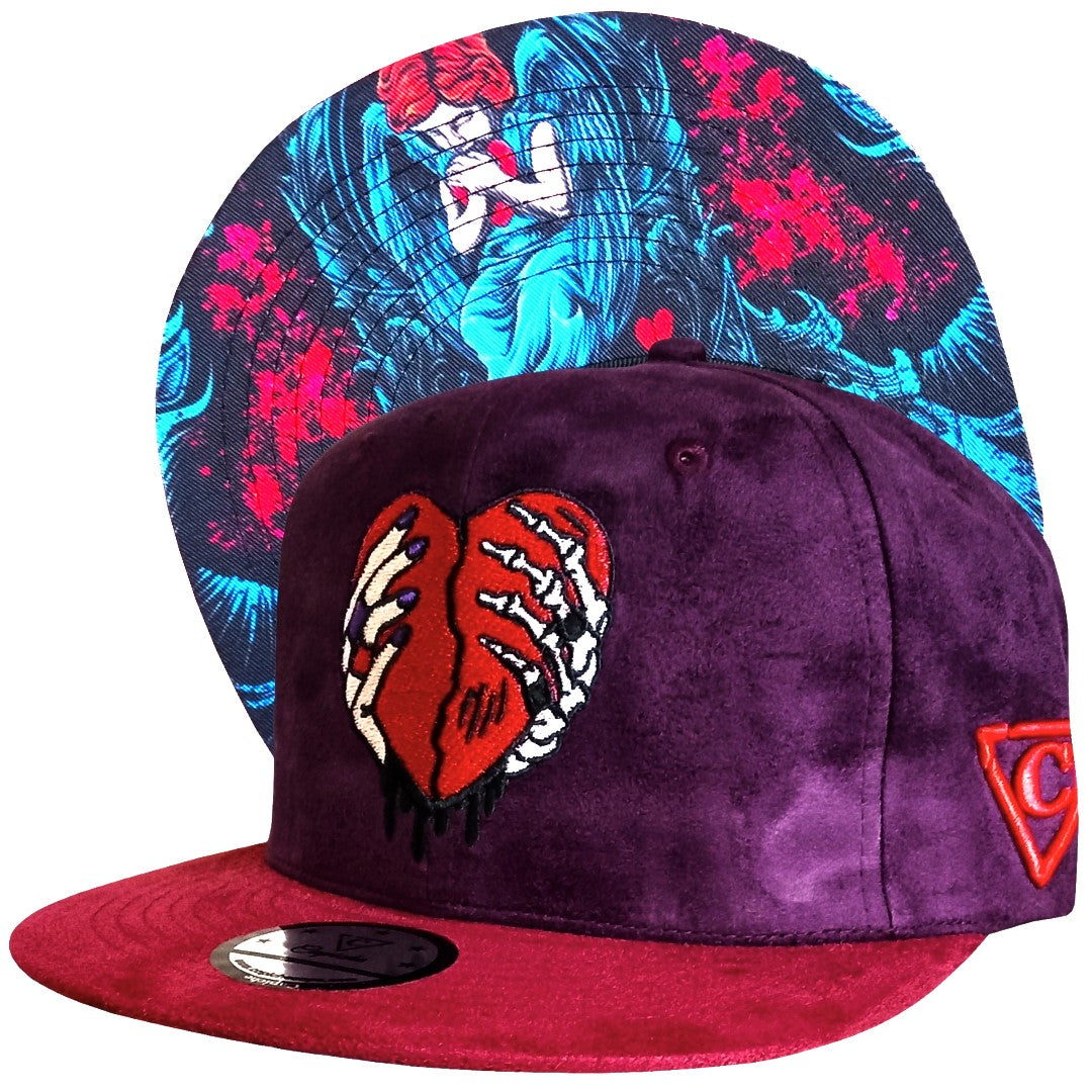 Savior Snapback - Donkerpaars/Donkerrood suède
