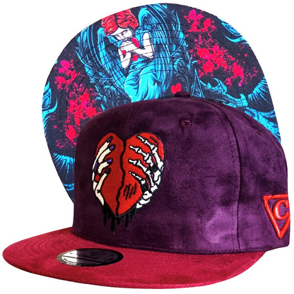 Savior Snapback - Donkerpaars/Donkerrood suède