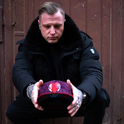Savior Snapback - Donkerpaars/Donkerrood suède