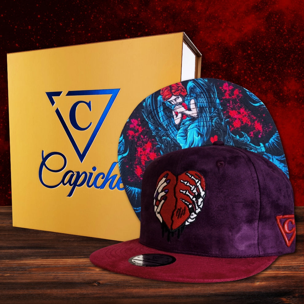 Savior Snapback - Dark Purple/Dark Red Suede | CAPICHE CAPS