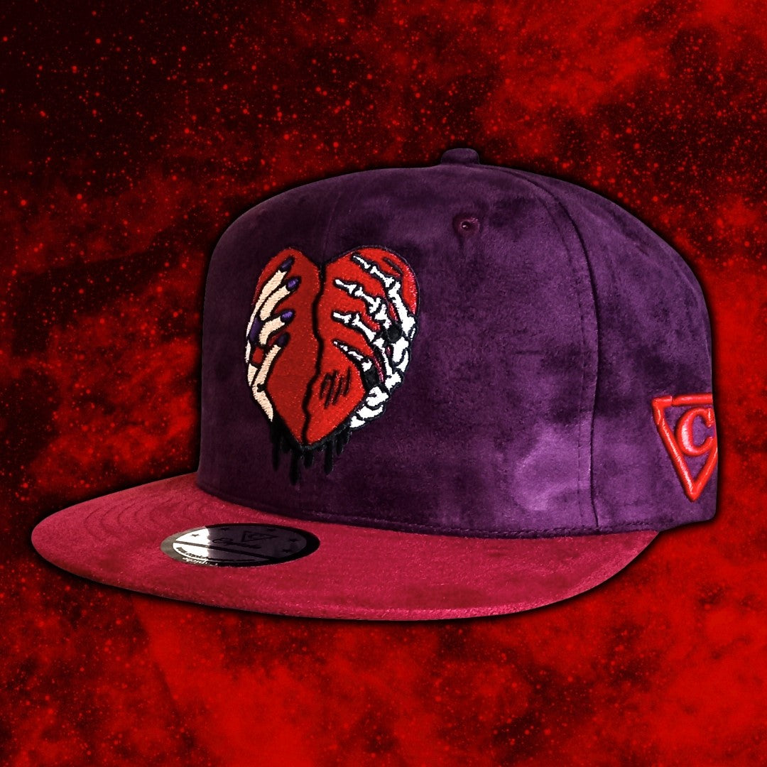 Savior Snapback - Donkerpaars/Donkerrood suède
