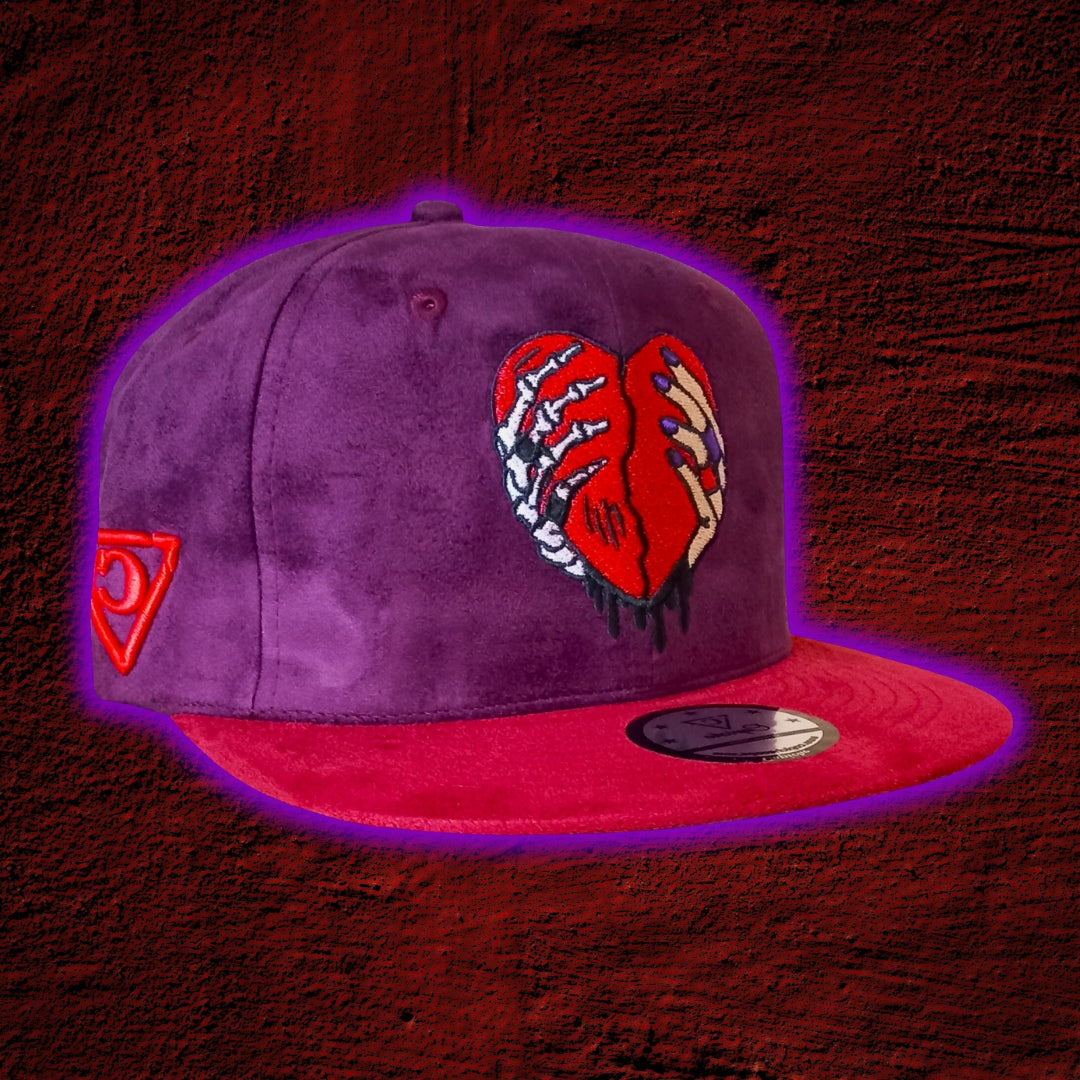 Savior Snapback - Dark Purple/Red Suede