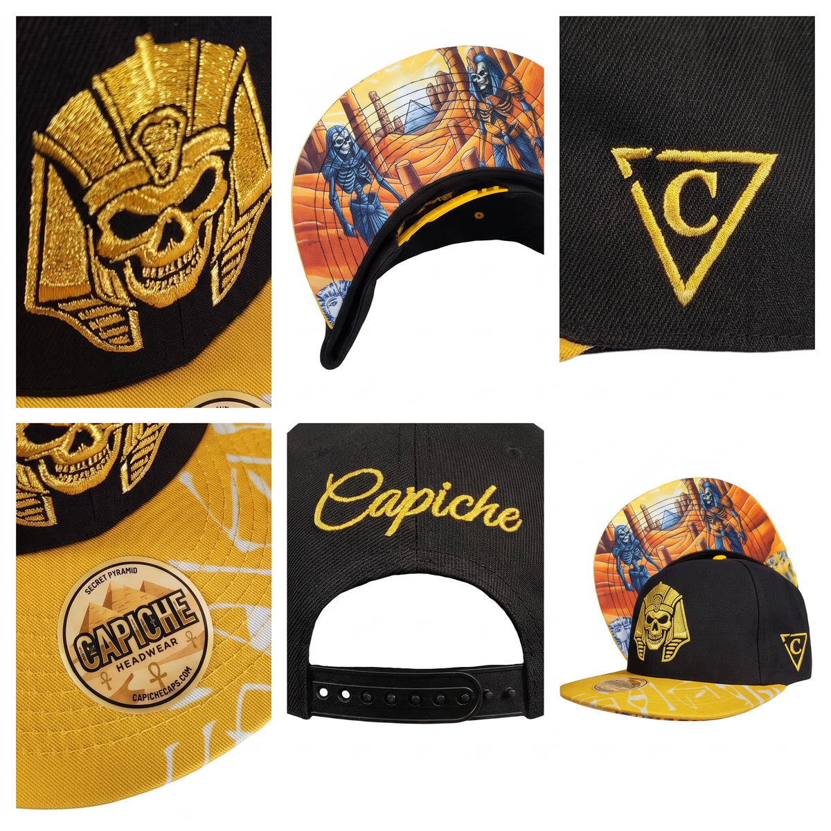 Secret Pyramid Snapback - Black/Yellow