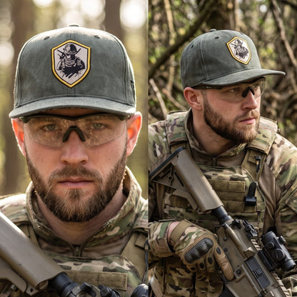 Soldier Snapback - Army Grey Washed Fabric