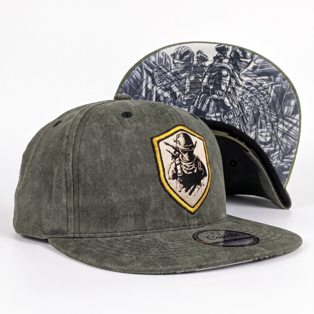 Soldier Snapback - Army Grey Washed Fabric