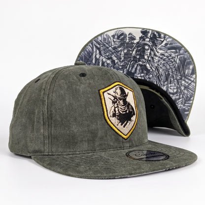 Soldier Snapback - Army Grey Washed Fabric