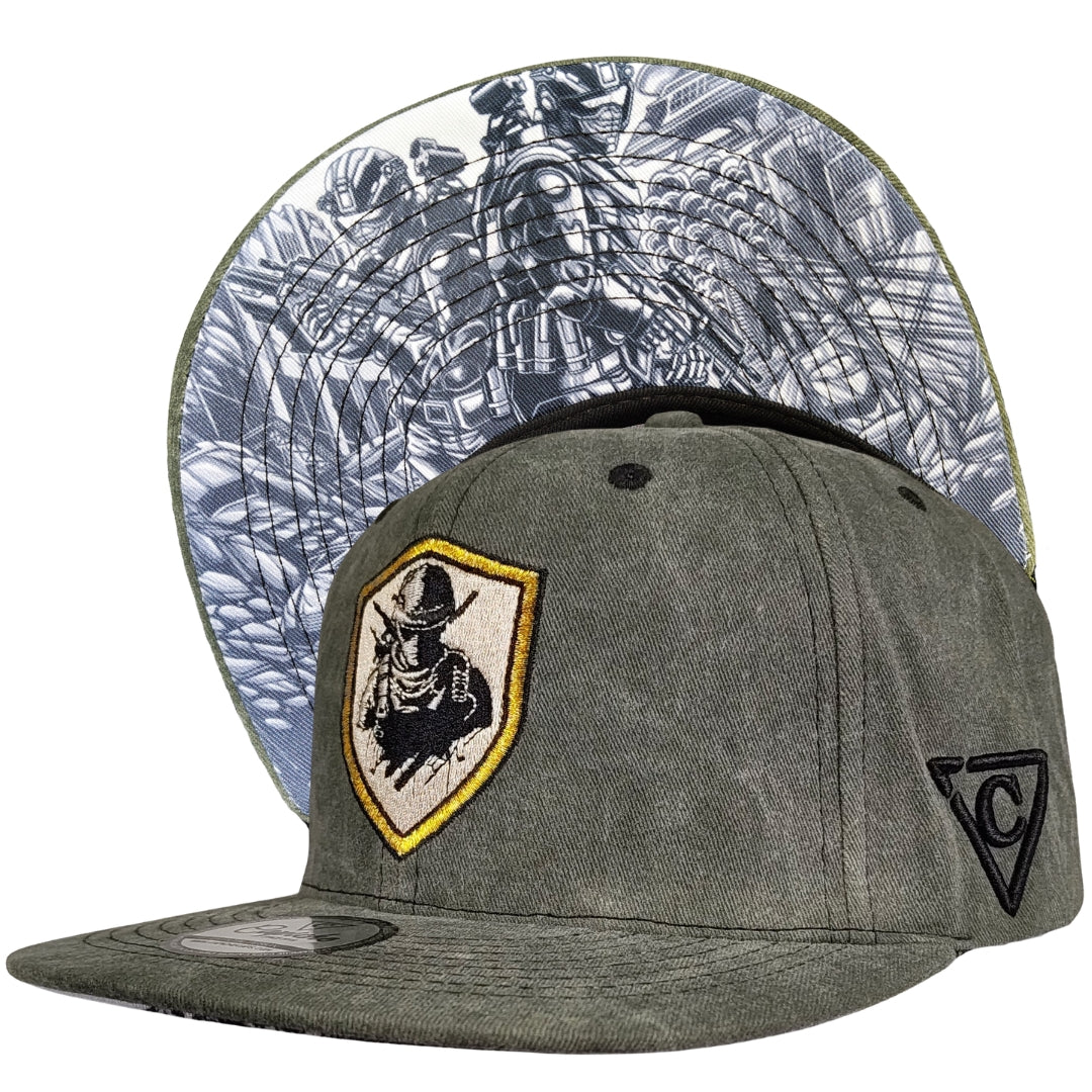 Soldier Snapback - Army Grey Washed Fabric