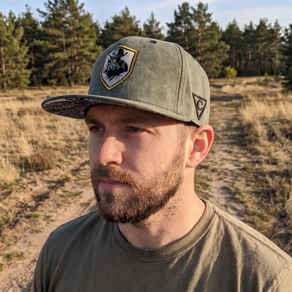 Soldier Snapback - Army Grey Washed Fabric