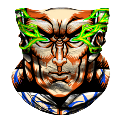 Tattooed Biker Mask - Beige/Green