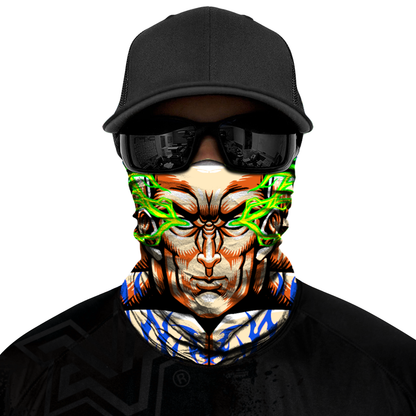 Tattooed Biker Mask - Beige/Green