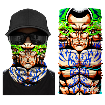 Tattooed Biker Mask - Beige/Green