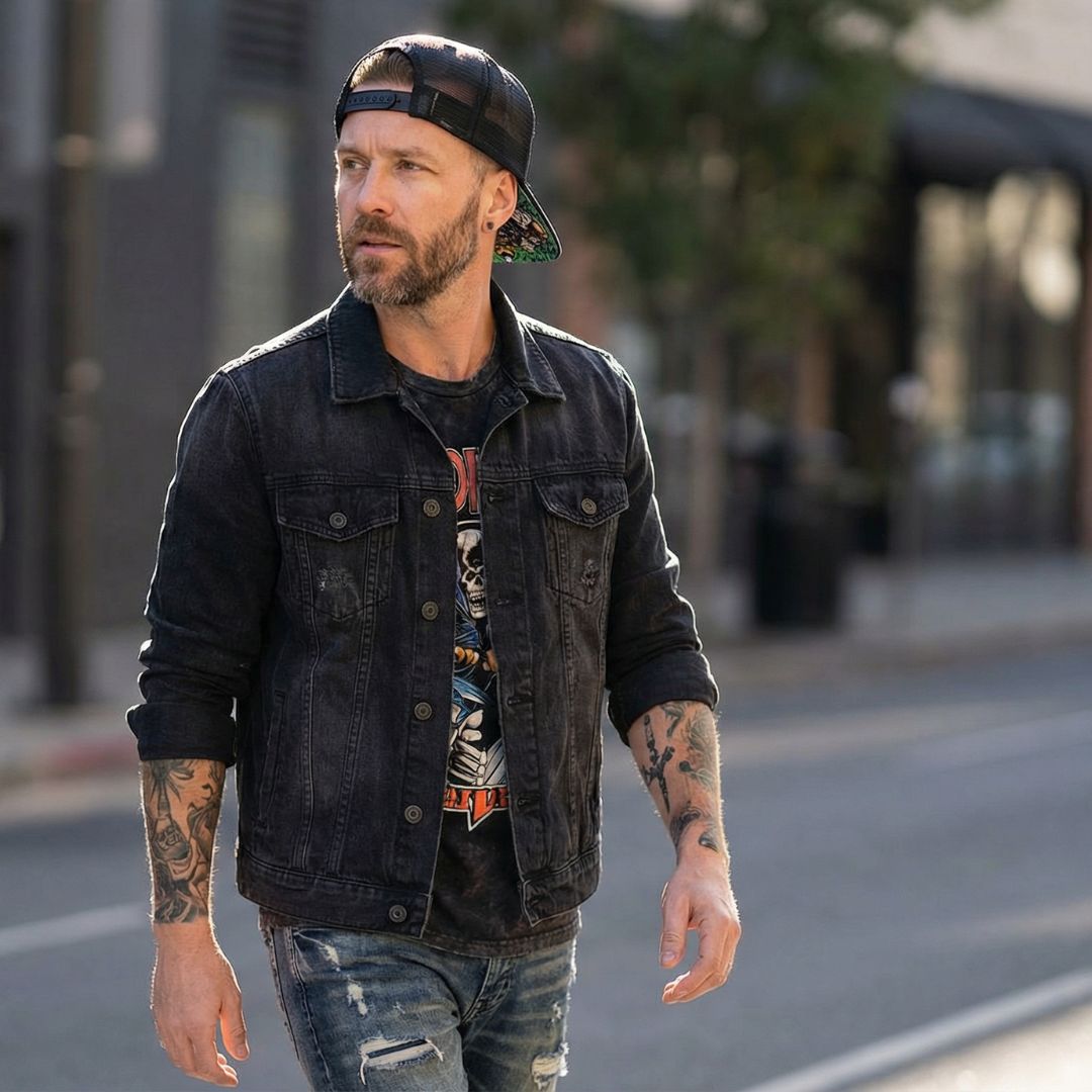 Czapka z daszkiem z tatuażem – czarna