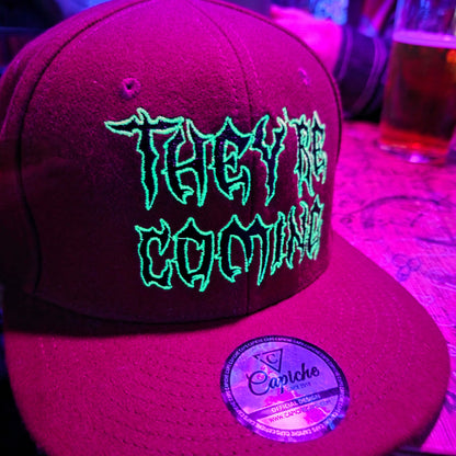 They're Coming Snapback - Rust Red Felt Fabric