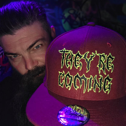 They're Coming Snapback - Rust Red Felt Fabric