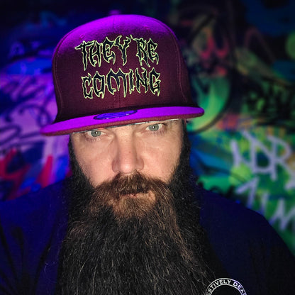 They're Coming Snapback - Rust Red Felt Fabric