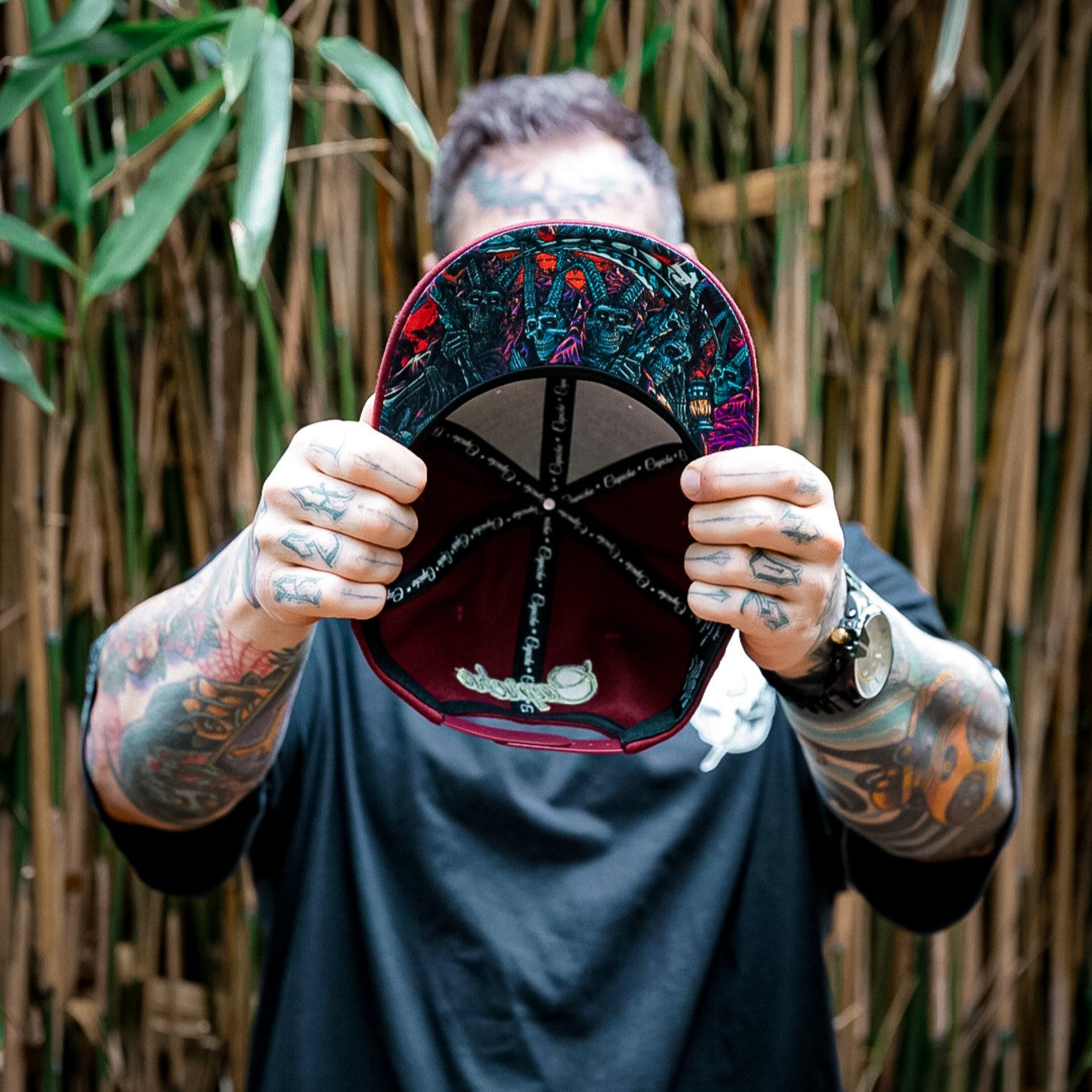 They're Coming Snapback - Rust Red Felt Fabric