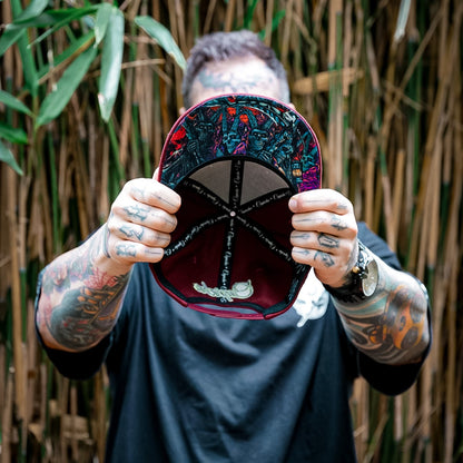 They're Coming Snapback - Rust Red Felt Fabric