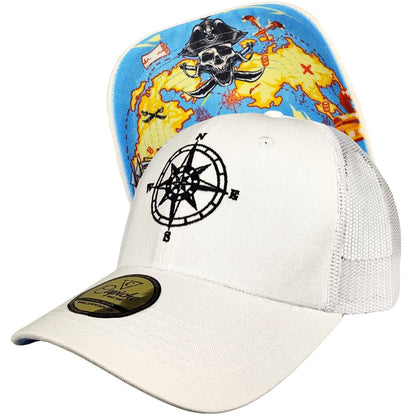 Treasure Map Trucker Cap - White