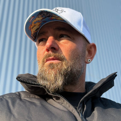 Treasure Map Trucker Cap - White