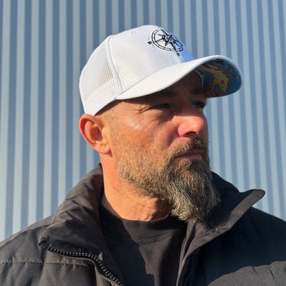 Treasure Map Trucker Cap - White