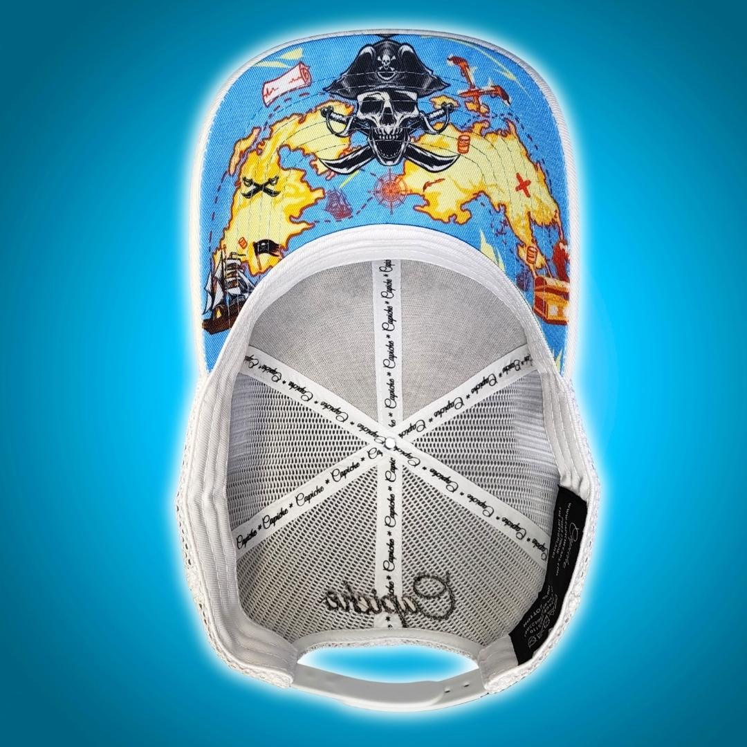 Treasure Map Trucker Cap - White