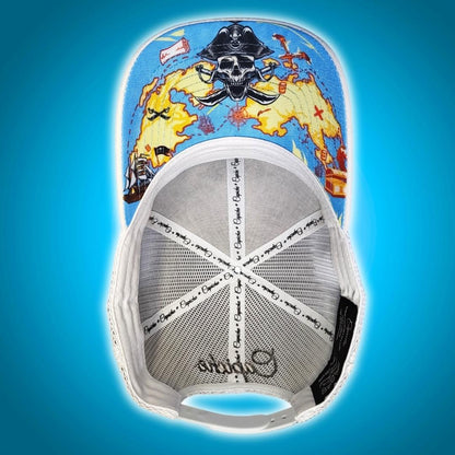 Treasure Map Trucker Cap - White