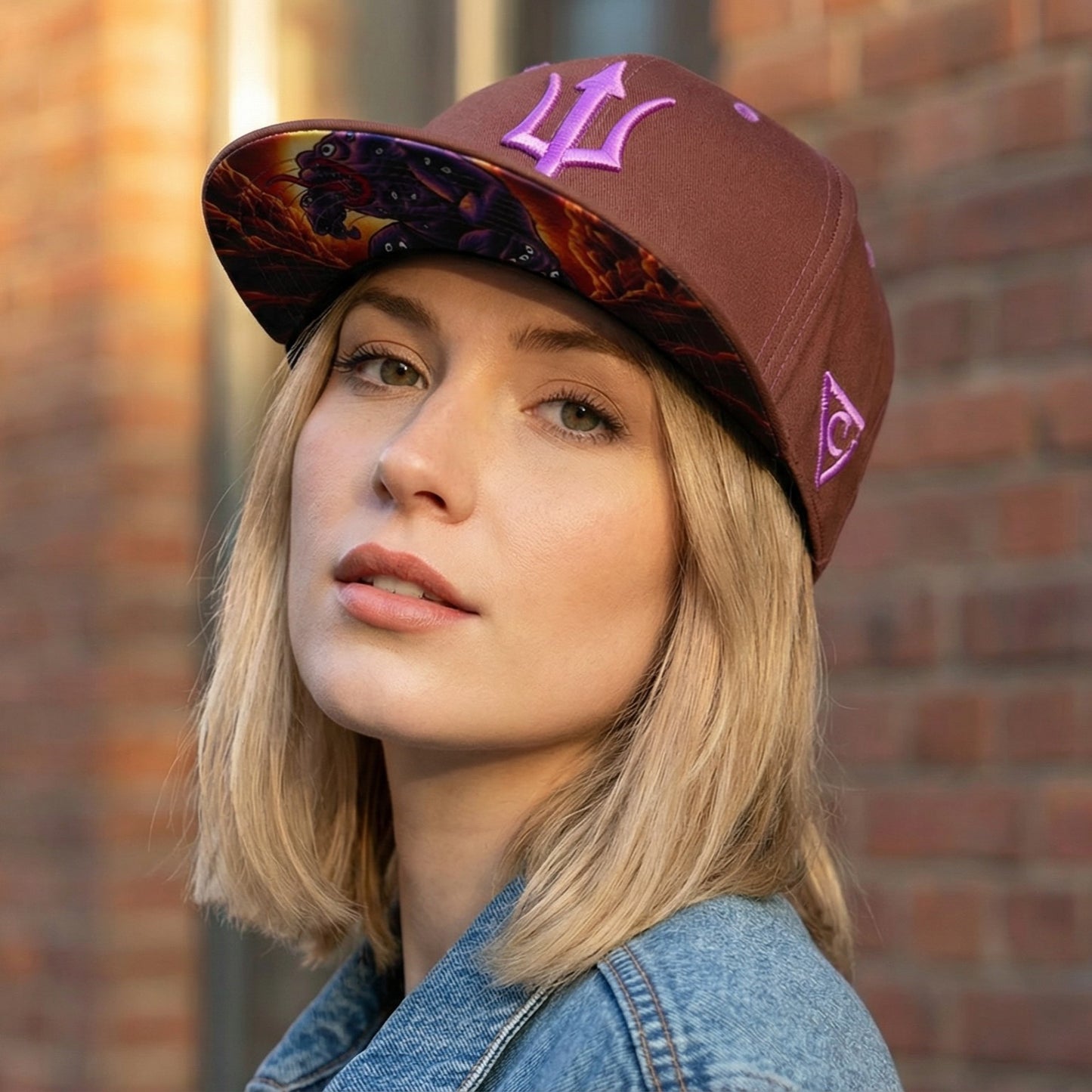 Snapback Argus - Cuciture marroni/viola