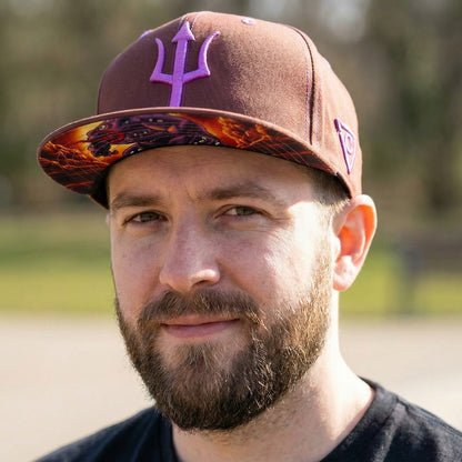 Snapback Argus - Cuciture marroni/viola