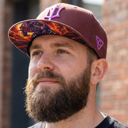 Snapback Argus - Cuciture marroni/viola