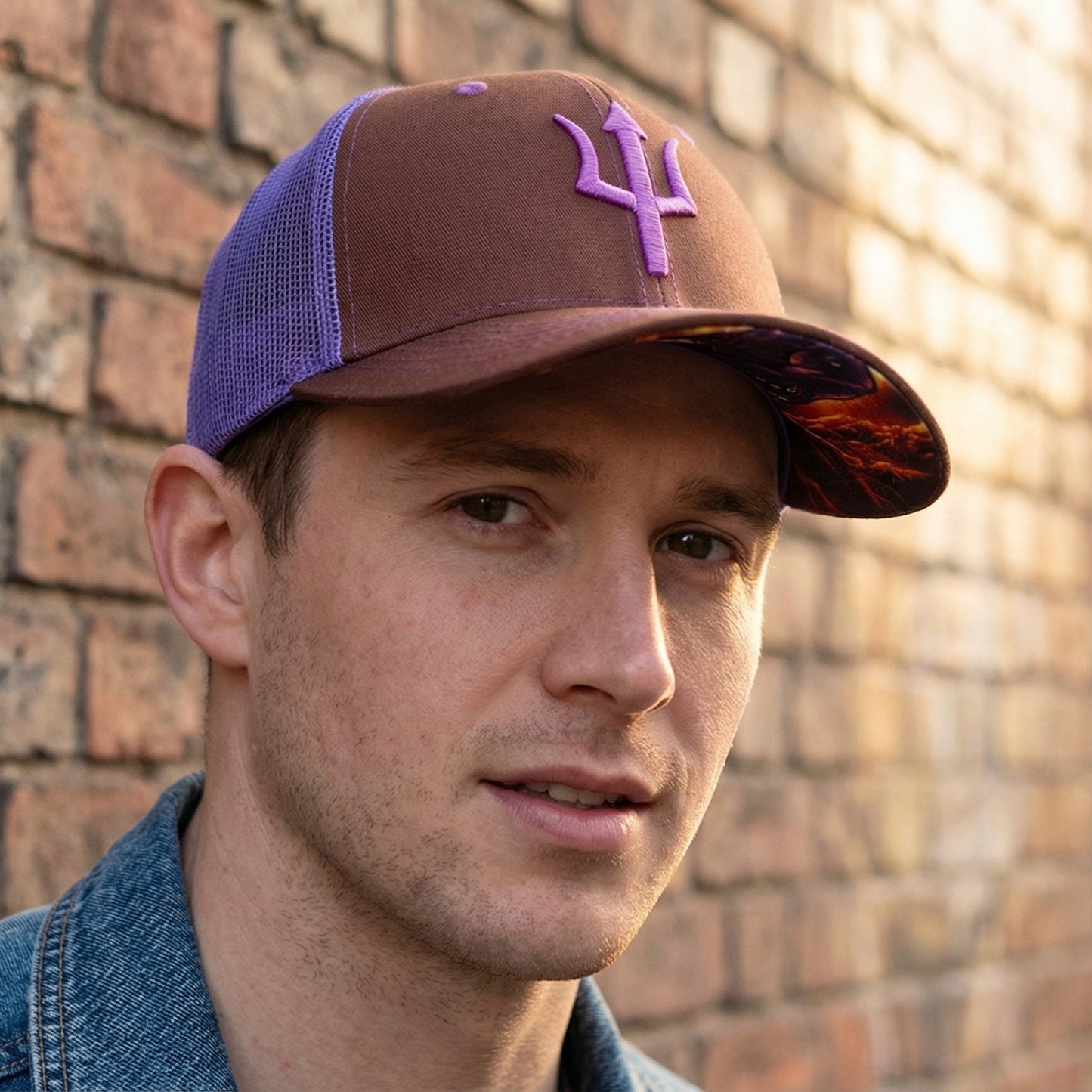 Czapka Argus Trucker - Brązowa/Fioletowa