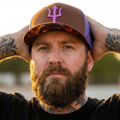 Czapka Argus Trucker - Brązowa/Fioletowa