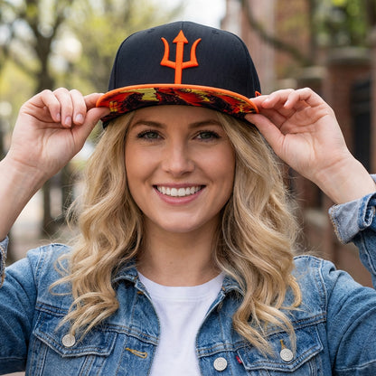 Snapback Aethon - czarno-pomarańczowy