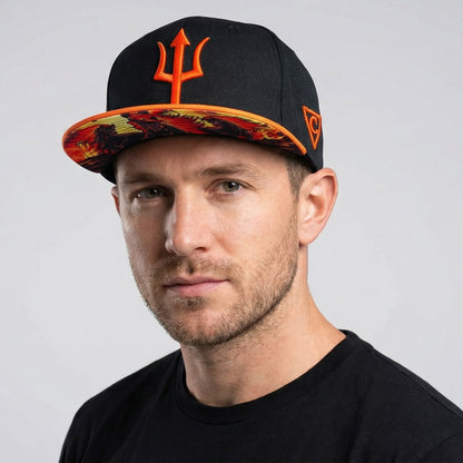 Snapback Aethon - czarno-pomarańczowy