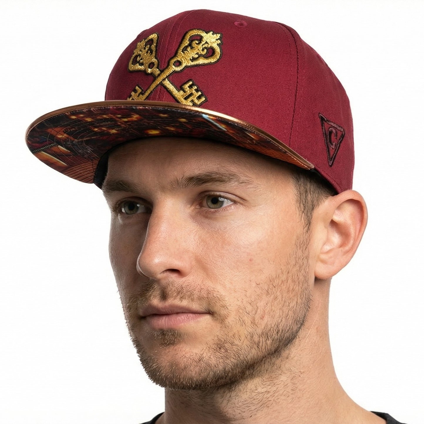 Cappellino Snapback Hidden Room - Rosso scuro/Marrone metallizzato