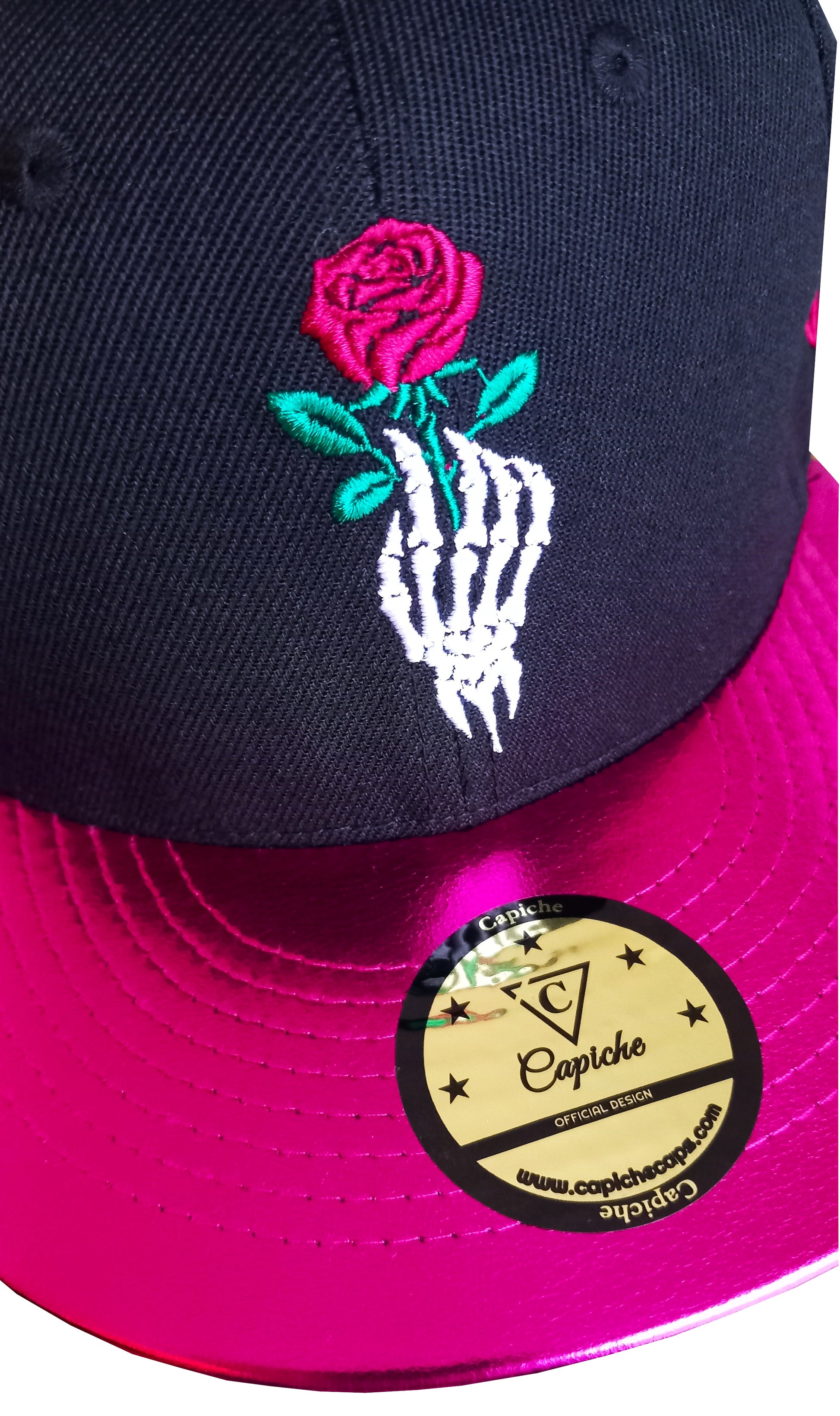 Pink Crackling Metallic Brim on Valentine Snapback