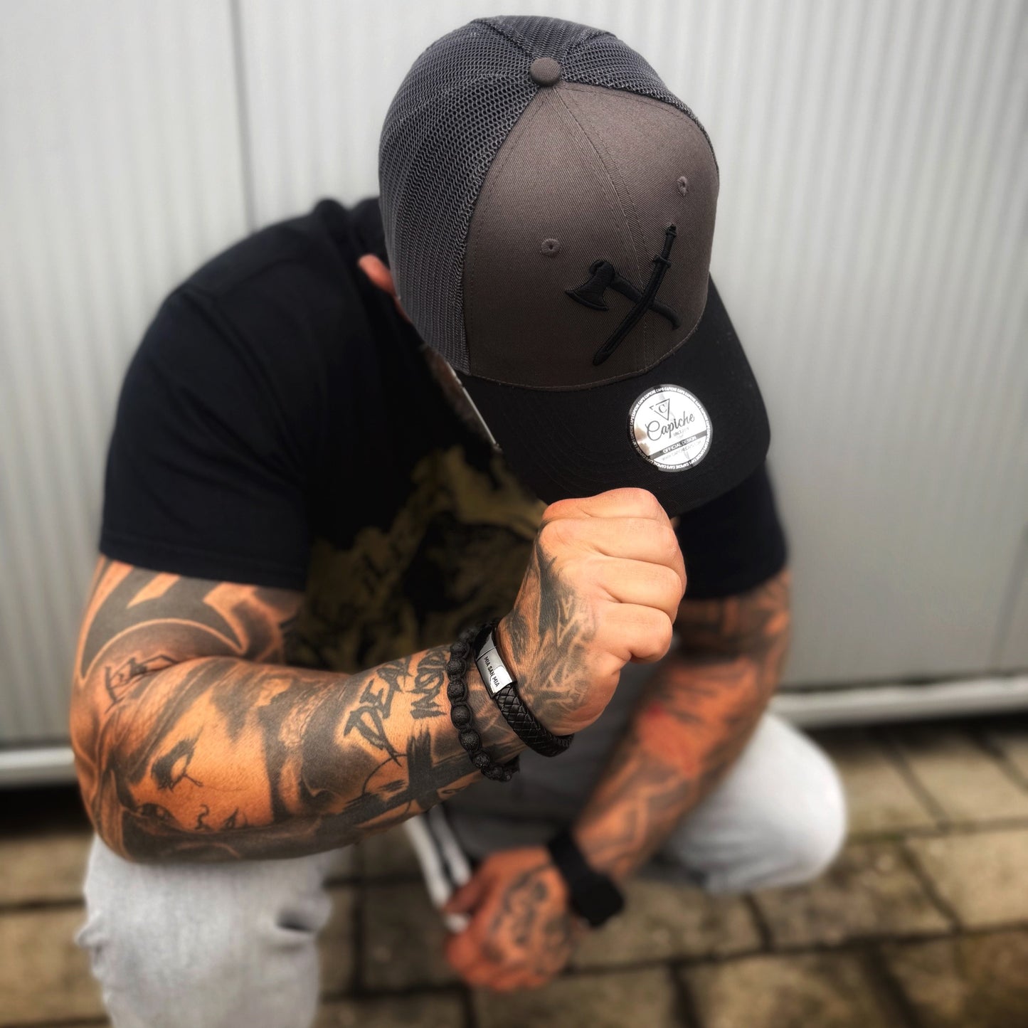 Viking Trucker Cap - Dark Grey/Black