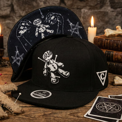 LIMITED EDITION Voodoo Snapback - Black with Silver Skeleton Charm