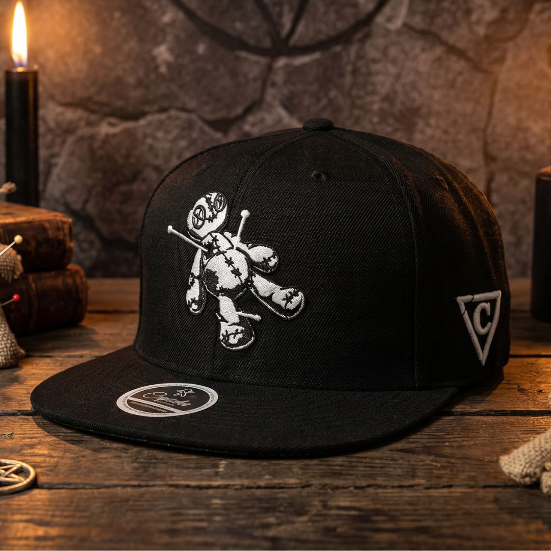 LIMITED EDITION Voodoo Snapback - Black with Silver Skeleton Charm