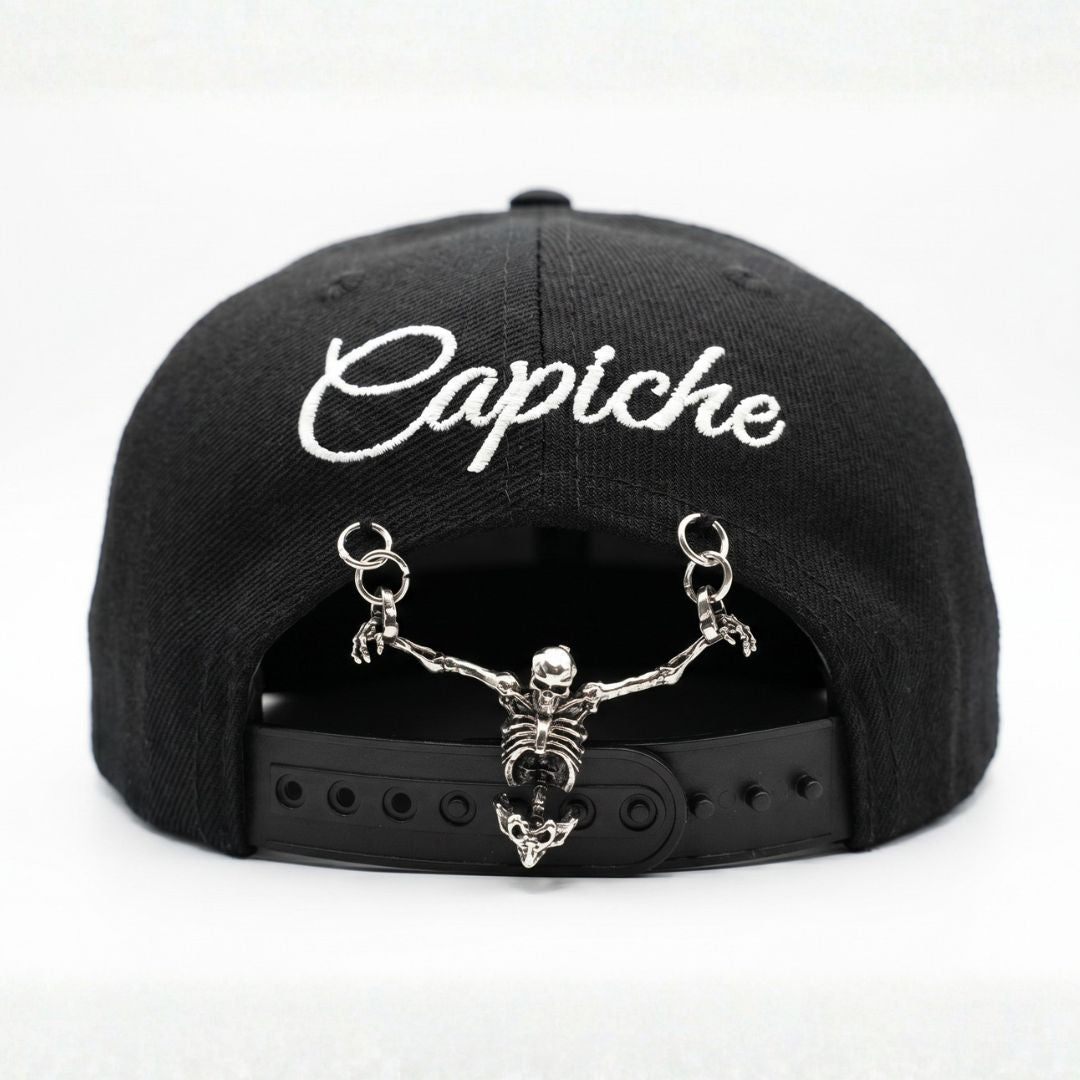 LIMITED EDITION Voodoo Snapback - Black with Silver Skeleton Charm