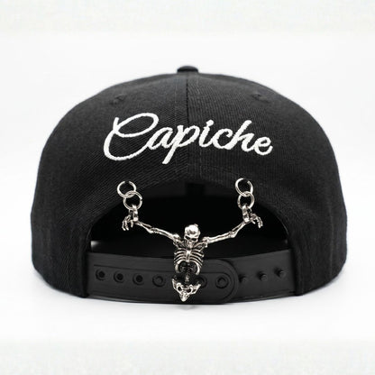 LIMITED EDITION Voodoo Snapback - Black with Silver Skeleton Charm