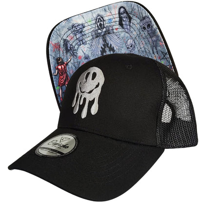 Wall Drawing Trucker Cap - Black