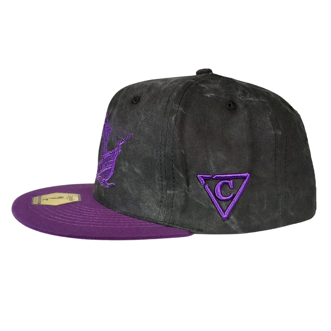Full Moon Attack Snapback - Washed Dark Grey/Purple