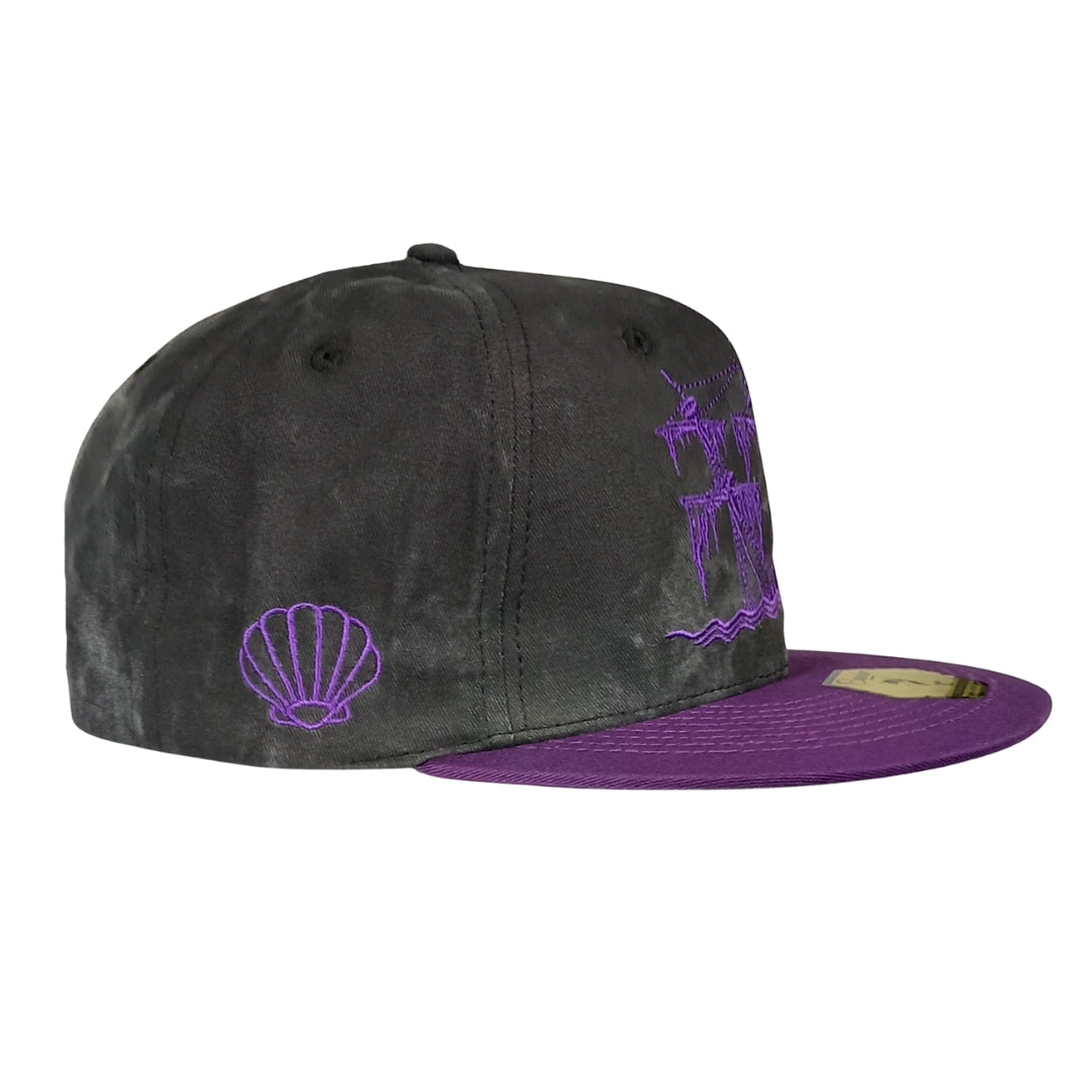 Full Moon Attack Snapback - Washed Dark Grey/Purple