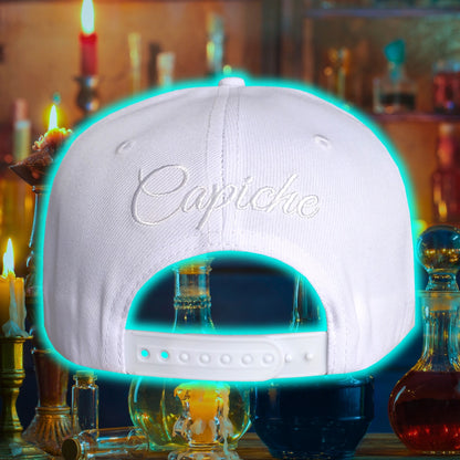 White Snapback Hat Lost Wizard in Adult and Child Size from the Harry Potter Inspired Collection from Capiche Caps