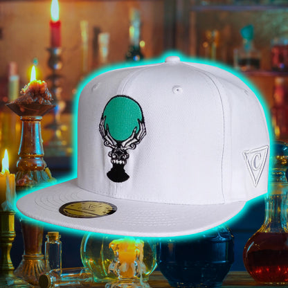 White Snapback Hat Lost Wizard in Adult and Child Size from the Harry Potter Inspired Collection from Capiche Caps