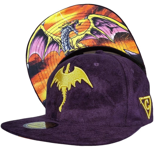 Yellow Dragon Snapback - Purple Suede